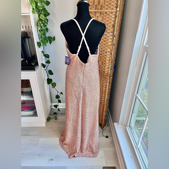 Morgan & Co. Sequin Bodycon Maxi Slit Dress - Picture 8 of 13